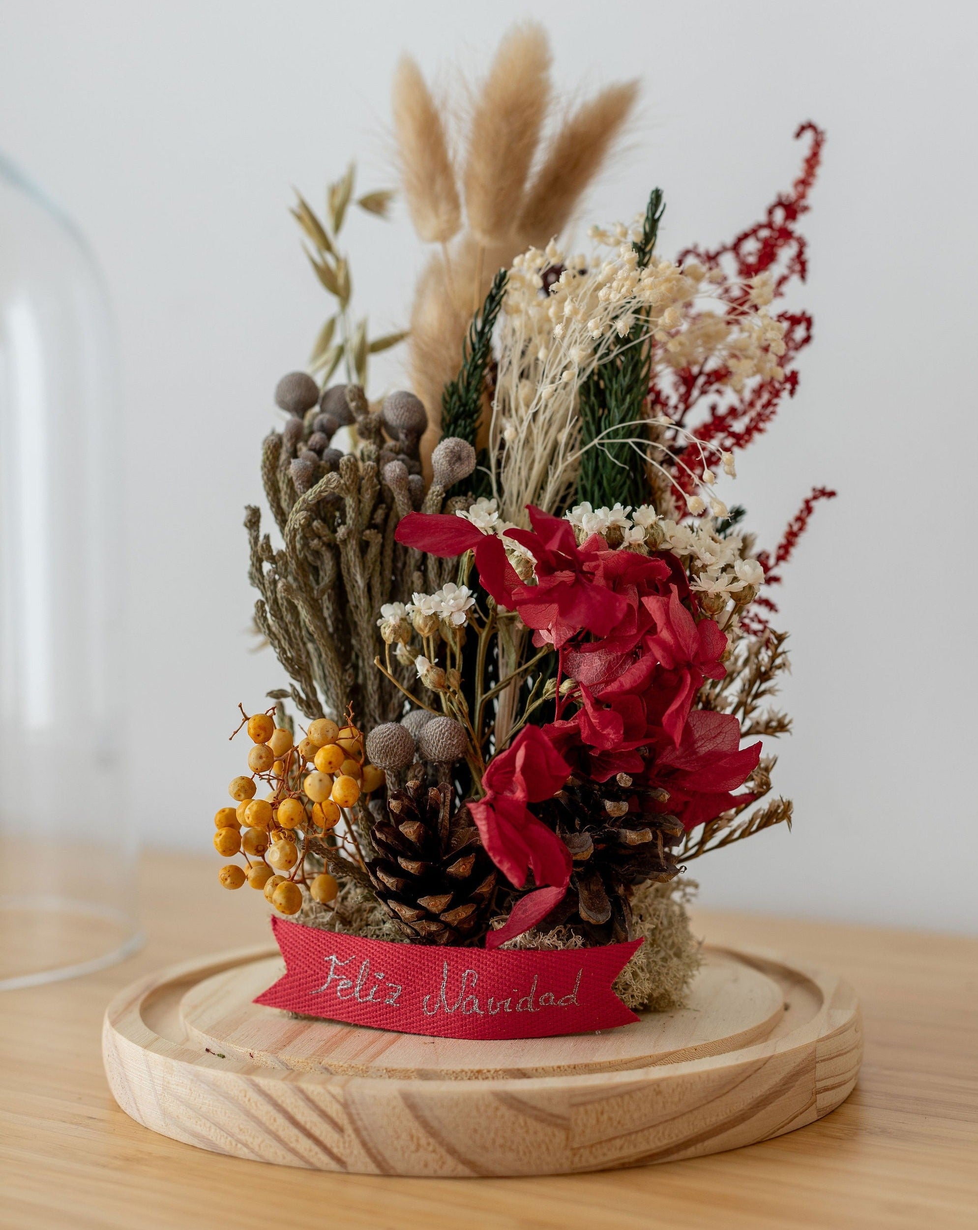 Campana silvestre navidad flores preservadas