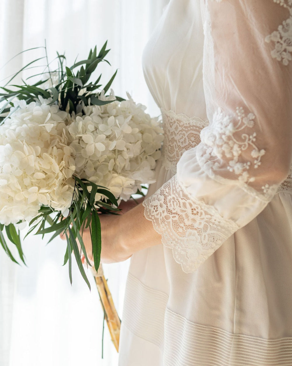 ramo novia hortensias y eucalipto