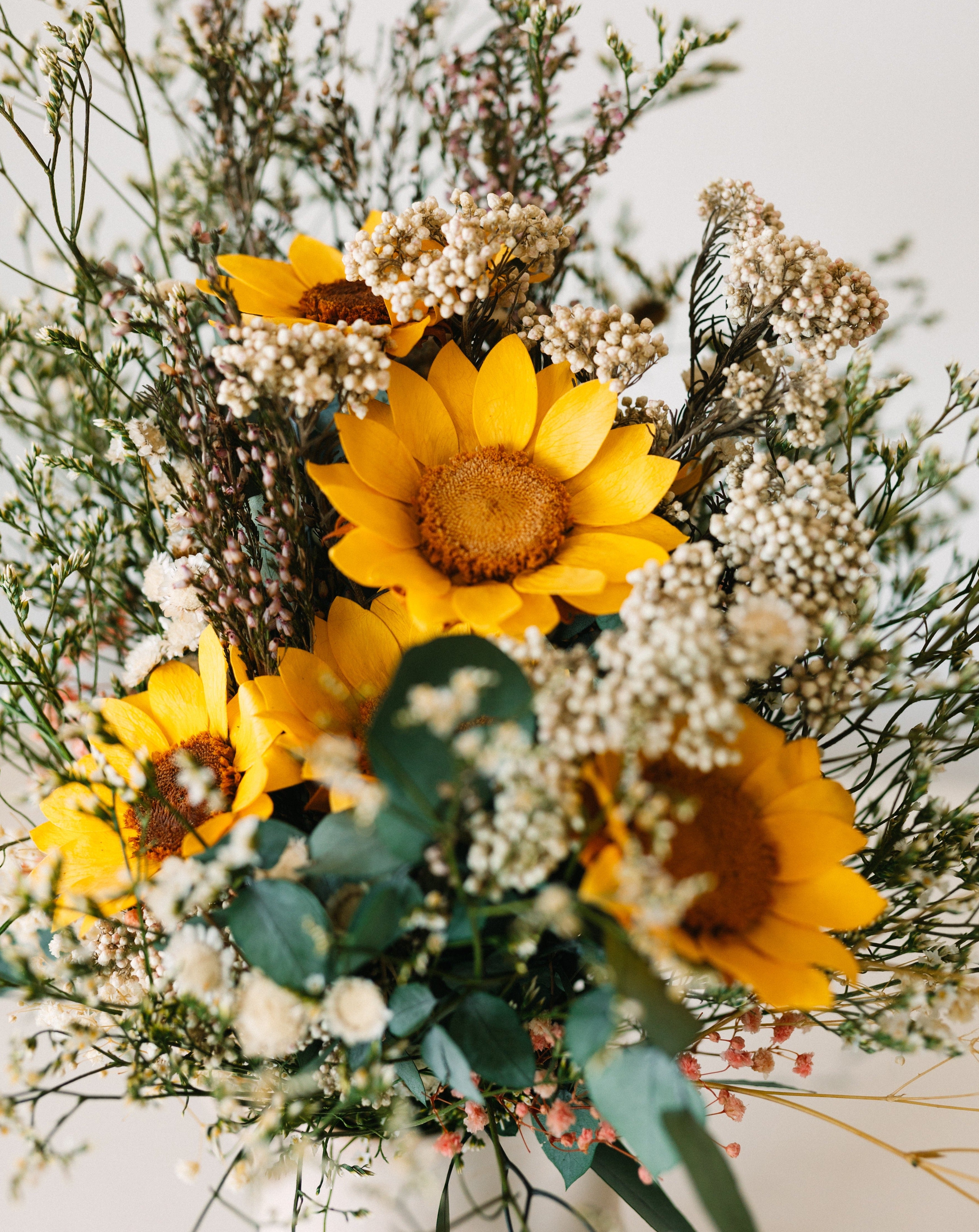 bouquet girasoles y limonium